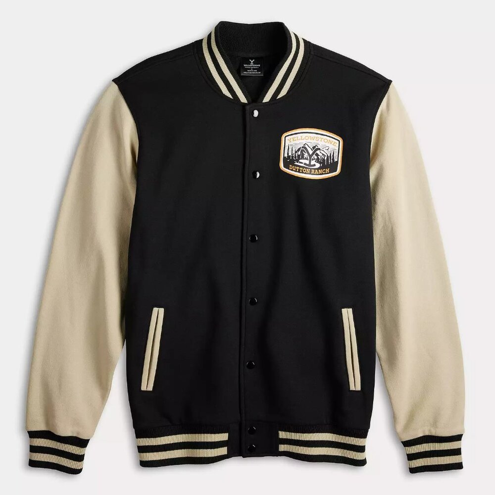 Men's Yellowstone Full Snap Varsity Colorblock Jacket, Size: S